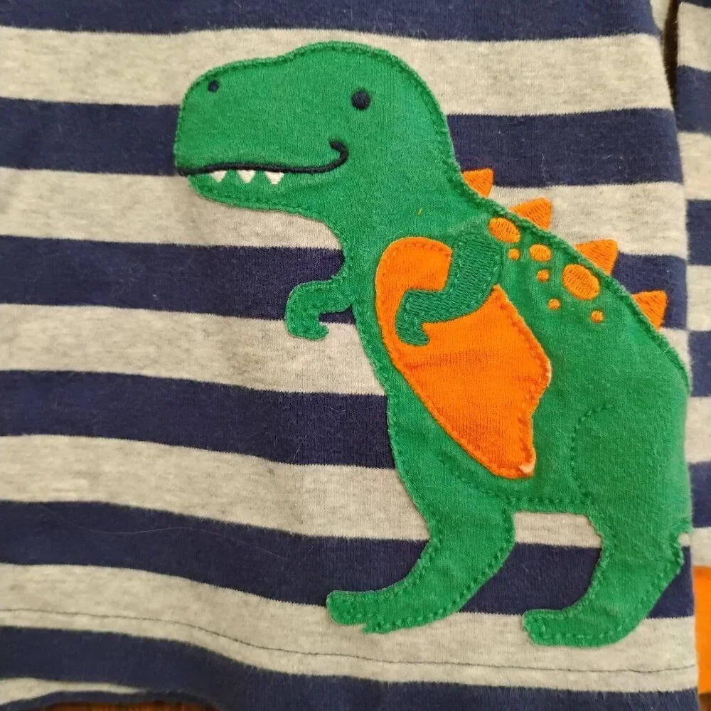 4T Carters Dinosaur Striped Pajama Top